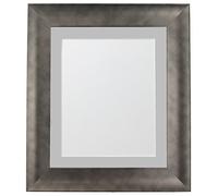 FRAMES BY POST Hygge Picture Photo Frame, Plastic Glass, Pewter with Light Grey Mount, 24 x 20 Inches Image Size 50 x 40 cm