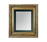 FRAMES BY POST Large Dahlia Gold Picture Photo Frame with Dark Green Mount A1 Image Size A2 Plastic Glass