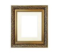 FRAMES BY POST Large Dahlia Gold Picture Photo Frame with Ivory Mount 60 x 80 Image Size 50 x 70 cm Plastic Glass