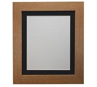 FRAMES BY POST "London Oak Picture Photo Poster Frame with 12 x 10-Inch Black Mount for Picture Size 9 x 7-Inch, Oak with Black Mount, 39 x 15 mm
