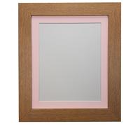 FRAMES BY POST "London Oak Picture Photo Poster Frame with 30 x 30 cm Pink Mount for Picture Size 8 x 8-Inch, Oak with Pink Mount, 39 x 15 mm