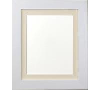 FRAMES BY POST London Picture Photo Frame, Plastic Glass, White with Ivory Mount, 24 x 18 Image Size 18 x 12 Inches
