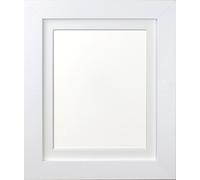FRAMES BY POST London Picture Photo Frame, Plastic Glass, White with White Mount, 50 x 70 cm Image Size 24 x 16 Inches