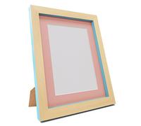 FRAMES BY POST Magnus Picture Photo Frame, Recycled Plastic, Beech/Teal Blue, 14 x 11-Inch, Image Size A4