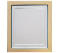 FRAMES BY POST Magnus Picture Photo Frame, Recycled Plastic, Beech/Teal Blue, 20 x 16-Inch, Image Size A3