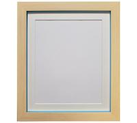 FRAMES BY POST Magnus Picture Photo Frame, Recycled Plastic, Beech/Teal Blue, 30 x 24-Inch, Image Size A2