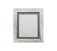 Frames By Post Metro Distressed White Frame With Dark Grey Mount For Image Size 12 X 8 Inch