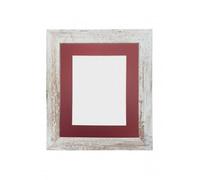 Frames By Post Metro Distressed White Frame With Red Mount For Image Size 12 X 8 Inch