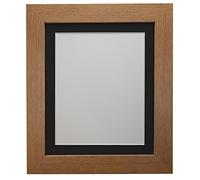 FRAMES BY POST Metro Oak Photo Picture Poster Frame with Black Mount Plastic Glass 50 x 40cm For Pic Size 40 x 30cm