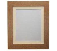 FRAMES BY POST Metro Oak Photo Picture Poster Frame with Ivory Mount Plastic Glass 16" x 12" For Pic Size 12" x 10"