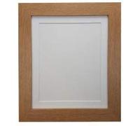 FRAMES BY POST Metro Oak Photo Picture Poster Frame with White Mount Plastic Glass 30 x 30cm For Pic Size 10" x 10"