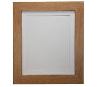 FRAMES BY POST Metro Oak Photo Picture Poster Frame with White Mount Plastic Glass 40 x 40cm For Pic Size 30 x 30cm