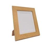 FRAMES BY POST Metro Oak Photo Picture Poster Frame with White Mount Plastic Glass 8" x 8" For Pic Size 5" x 5"
