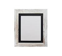 FRAMES BY POST Metro Picture Photo Frame Distressed White with Black Mount 60 x 80 Image Size 50 x 70 cm Plastic Glass