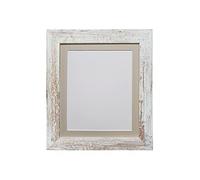 FRAMES BY POST Metro Picture Photo Frame Distressed White with Light Grey Mount 50 x 40 cm Image Size A3 Plastic Glass