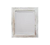 FRAMES BY POST Metro Picture Photo Frame Distressed White with White Mount A1 Image Size A2 Plastic Glass