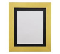 FRAMES BY POST Metro Picture Photo Frame Gold with Black Mount 50 x 70 cm Image Size A2 Plastic Glass