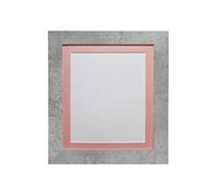 FRAMES BY POST Metro Picture Photo Frame Mineral Grey with Pink Mount 24 x 20 Inch Image Size 50 x 40 cm Plastic Glass