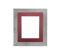 FRAMES BY POST Metro Picture Photo Frame Mineral Grey with Red Mount 24 x 20 Inch Image Size 50 x 40 cm Plastic Glass