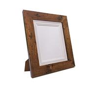FRAMES BY POST Metro Vintage Wood Photo Picture Poster Frame with Ivory on White Double Mount 7 x 5 for Image Size 5 x 3.5 inch