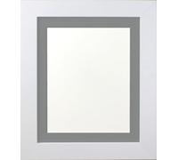FRAMES BY POST Metro White Picture Photo Frame with Dark Grey Mount 16" x 12" For Pic Size 12" x 10"