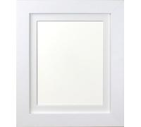 FRAMES BY POST Metro White Picture Photo Frame with White Mount 50 x 40cm For Pic Size 40 x 30cm (Plastic Glass)