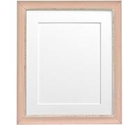 FRAMES BY POST Nordic Distressed Pink Photo Frame with White Mount A2 Pic Size A3 (Plastic Glass)