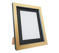 FRAMES BY POST Plastic Glass Magnus Picture Photo Frame, Recycled, Beech and Dark Grey with Black Mount, 30 x 24-Inch/Image Size 24 x 16-Inch