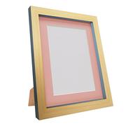 FRAMES BY POST Plastic Glass Magnus Picture Photo Frame, Recycled, Beech and Dark Grey with Pink Mount, 36 x 24-Inch/Image Size 30 x 20-Inch