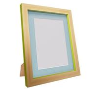 FRAMES BY POST Plastic Glass Magnus Picture Photo Frame, Recycled, Beech and Green with Blue Mount, 30 x 24-Inch/Image Size 24 x 16-Inch