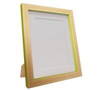 FRAMES BY POST Plastic Glass Magnus Picture Photo Frame, Recycled, Beech and Green with White Mount, 20 x 16-Inch/Image Size 40 x 30 cm