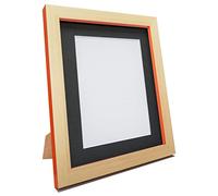 FRAMES BY POST Plastic Glass Magnus Picture Photo Frame, Recycled, Beech and Orange with Black Mount, 30 x 24-Inch/Image Size 24 x 16-Inch