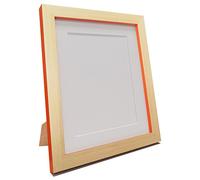 FRAMES BY POST Plastic Glass Magnus Picture Photo Frame, Recycled, Beech and Orange with White Mount, 36 x 24-Inch/Image Size 30 x 20-Inch