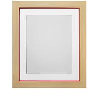 FRAMES BY POST Plastic Glass Magnus Picture Photo Frame, Recycled, Beech and Red with White Mount, 20 x 16-Inch/Image Size 16 x 12-Inch