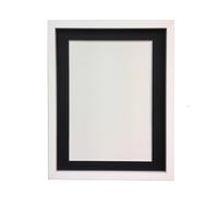 FRAMES BY POST Rio Picture Photo Frame, MDF Wood, White with Black Mount, 16 x 12 Inches Image Size 12 x 10 Inches