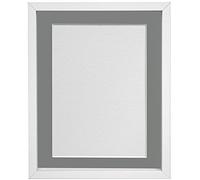 FRAMES BY POST Rio Picture Photo Frame, MDF Wood, White with Dark Grey Mount, 14 x 8 Inches Image Size 10 x 4 Inches