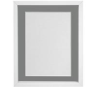 FRAMES BY POST Rio Picture Photo Frame, MDF Wood, White with Dark Grey Mount, 30 x 30 cm Image Size 8 x 8 Inches