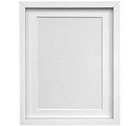 FRAMES BY POST Rio Picture Photo Frame, MDF Wood, White with White Mount, 45 x 30 cm Image Size 14 x 8 Inches