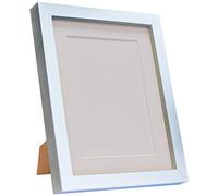 FRAMES BY POST Rio Picture Photo Frame, MDF Wood, White with White Mount, Plastic Glass 18 x 14 Image Size 14 x 11 Inches