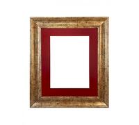 FRAMES BY POST Scandi Antique Gold Picture Photo Frame with Red Mount 9 x 7 Image Size 6 x 4 Inch