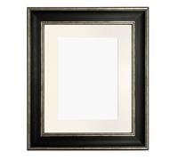 FRAMES BY POST Scandi Black & Distressed Silver Picture Photo Frame with Ivory Mount 40 x 50 cm Image Size 30 x 40 cm