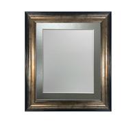 FRAMES BY POST Scandi Black & Gold Picture Photo Frame with Silver Mount 30 x 30 cm Image Size 8 x 8