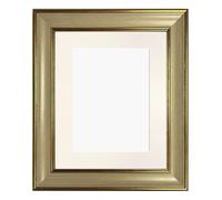 FRAMES BY POST Scandi Cream & Gold Picture Photo Frame with Ivory Mount A1 Image Size A2