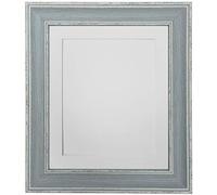 FRAMES BY POST Scandi Distressed Blue Picture Photo Frame with White mount 20 x 16 For Image size 16 x 12 Inch