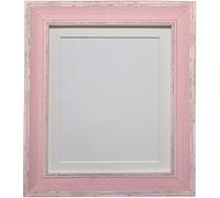 Frames By Post Scandi Distressed Pink Frame With Ivory Mount For Image Size 40 X 30 Cm
