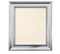 FRAMES BY POST Scandi Distressed Silver Picture Photo frame with Ivory Backing Board 40 x 50 cm (Plastic Glass)