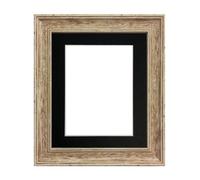 Frames By Post Scandi Distressed Wood Frame With Black Mount For Image Size 24 X 16 Inch