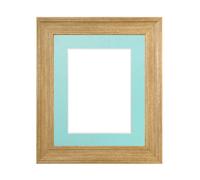 Frames By Post Scandi Oak Frame With Blue Mount For Image Size 12 X 10 Inch