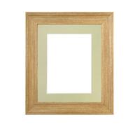 Frames By Post Scandi Oak Frame With Light Grey Mount For Image Size 9 X 7 Inch