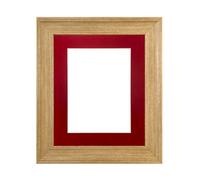 Frames By Post Scandi Oak Frame With Red Mount For Image Size 12 X 8 Inch